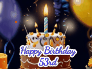 Happy Birthday Age 53 GIF, 53rd Birthday GIF