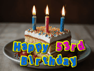 Happy Birthday Age 53 GIF, 53rd Birthday GIF
