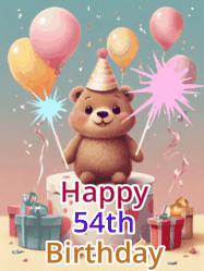 Happy Birthday Age 54 GIF, 54th Birthday GIF
