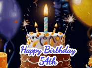 Happy Birthday Age 54 GIF, 54th Birthday GIF