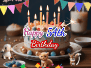 Happy Birthday Age 54 GIF, 54th Birthday GIF