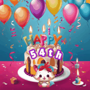Happy Birthday Age 54 GIF, 54th Birthday GIF