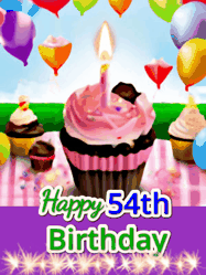 Happy Birthday Age 54 GIF, 54th Birthday GIF