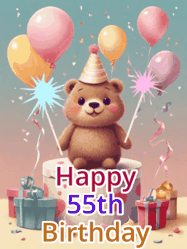 Happy Birthday Age 55 GIF, 55th Birthday GIF