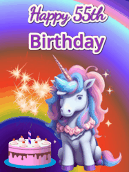 Happy Birthday Age 55 GIF, 55th Birthday GIF