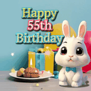 Happy Birthday Age 55 GIF, 55th Birthday GIF