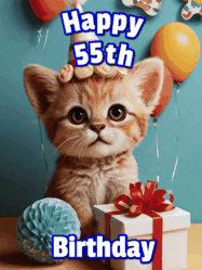 Happy Birthday Age 55 GIF, 55th Birthday GIF