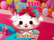 Happy Birthday Age 55 GIF, 55th Birthday GIF