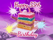 Happy Birthday Age 55 GIF, 55th Birthday GIF