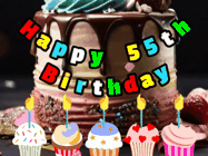 Happy Birthday Age 55 GIF, 55th Birthday GIF