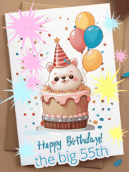 Happy Birthday Age 55 GIF, 55th Birthday GIF