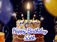 Happy Birthday Age 55 GIF, 55th Birthday GIF