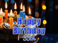 Happy Birthday Age 55 GIF, 55th Birthday GIF