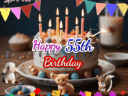 Happy Birthday Age 55 GIF, 55th Birthday GIF