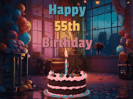 Happy Birthday Age 55 GIF, 55th Birthday GIF