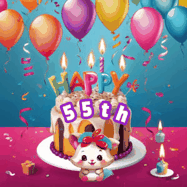 Happy Birthday Age 55 GIF, 55th Birthday GIF