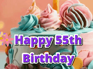 Happy Birthday Age 55 GIF, 55th Birthday GIF
