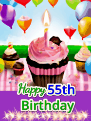 Happy Birthday Age 55 GIF, 55th Birthday GIF