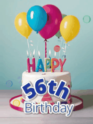 Happy Birthday Age 56 GIF, 56th Birthday GIF
