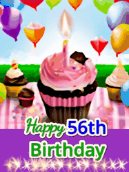 Happy Birthday Age 56 GIF, 56th Birthday GIF