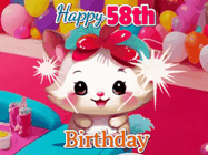 Happy Birthday Age 58 GIF, 58th Birthday GIF