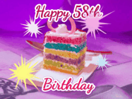 Happy Birthday Age 58 GIF, 58th Birthday GIF