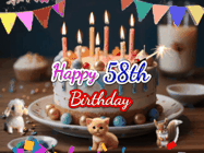 Happy Birthday Age 58 GIF, 58th Birthday GIF