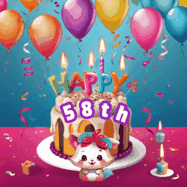 Happy Birthday Age 58 GIF, 58th Birthday GIF