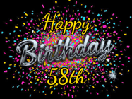 Happy Birthday Age 58 GIF, 58th Birthday GIF