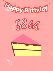 Happy Birthday Age 58 GIF, 58th Birthday GIF