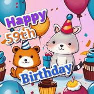 Happy Birthday Age 59 GIF, 59th Birthday GIF
