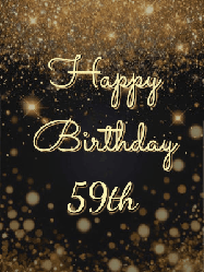 Happy Birthday Age 59 GIF, 59th Birthday GIF: A beautiful happy birthday gif on a dark glitter background with bubbles and animation. It reads Happy Birtday. Customize it!