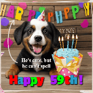 Happy Birthday Age 59 GIF, 59th Birthday GIF
