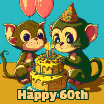 Joyful Happy 60th Birthday GIF for a woman, symbolizing a future filled with happiness, positive energy, and cherished moments.