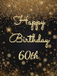 Happy Birthday Age 60 GIF, 60th Birthday GIF: A beautiful happy birthday gif on a dark glitter background with bubbles and animation. It reads Happy Birtday. Customize it!