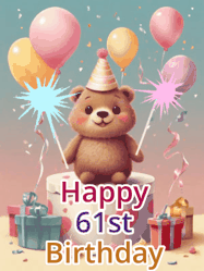 Happy Birthday Age 61 GIF, 61st Birthday GIF