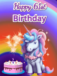 Happy Birthday Age 61 GIF, 61st Birthday GIF