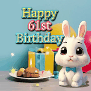 Happy Birthday Age 61 GIF, 61st Birthday GIF