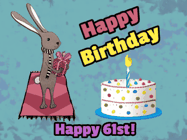 Happy Birthday Age 61 GIF, 61st Birthday GIF