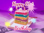 Happy Birthday Age 61 GIF, 61st Birthday GIF