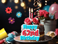 Happy Birthday Age 62 GIF, 62nd Birthday GIF