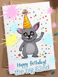 Happy Birthday Age 62 GIF, 62nd Birthday GIF