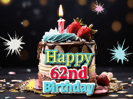 Happy Birthday Age 62 GIF, 62nd Birthday GIF