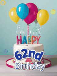 Happy Birthday Age 62 GIF, 62nd Birthday GIF