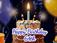 Happy Birthday Age 64 GIF, 64th Birthday GIF