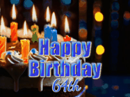 Happy Birthday Age 64 GIF, 64th Birthday GIF