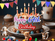 Happy Birthday Age 64 GIF, 64th Birthday GIF