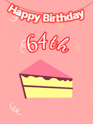 Happy Birthday Age 64 GIF, 64th Birthday GIF