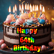 Happy Birthday Age 64 GIF, 64th Birthday GIF