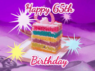 Happy Birthday Age 65 GIF, 65th Birthday GIF